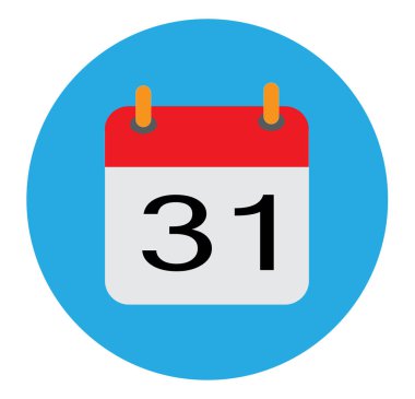 Takvim simgesi, Düz Takvim simgesi. Vektör illüstrasyonu