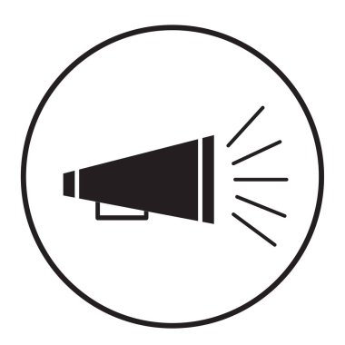 beyaz arka plan üzerinde bullhorn simgesi. İşareti duyur. web sitesi tasarımı, logosu, uygulaması, Ui için bullhorn simgesi. düz stil.