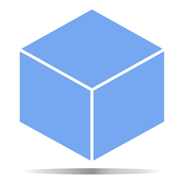 3d куб дизайн логотипа значок, векторная иллюстрация. Плоский дизайн — стоковый вектор