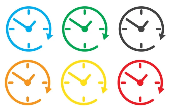 Icono del reloj sobre fondo blanco. estilo plano. icono de reloj para el diseño de su sitio web, logotipo, aplicación, interfaz de usuario. conjunto de logotipo del reloj . — Vector de stock