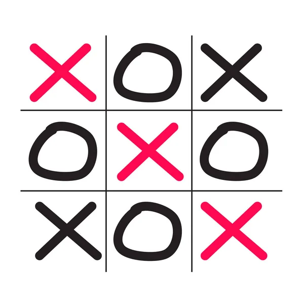 Tictactoe Icona Del Gioco Sfondo Bianco Stile Piatto Icona Del — Vettoriale Stock