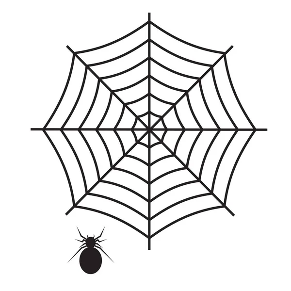 Spider Web icoon op witte achtergrond. platte stijl. Spider Web en Spider icoon voor uw website ontwerp, logo, app, UI. Spider Web symbool. Spider Web en Spider teken. — Stockvector