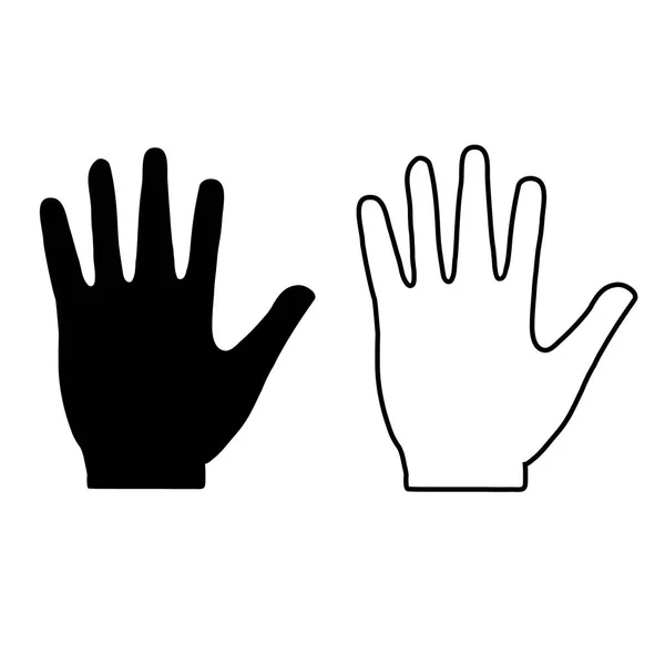 Stop-Hand-Symbol auf weißem Hintergrund. flachen Stil. Stop-Hand-Symbol für Ihre Website-Design, Logo, App, ui. einfaches schwarzes Handsymbol. Handzeichen. — Stockvektor