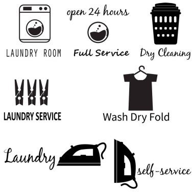 Beyaz arka plan üzerinde Çamaşır Odası simgesi. düz tarzı. Web sitesi tasarımı, logosu, uygulaması, Ui için Çamaşır Makinesi simgesi. çamaşır logoları kümesi. kuru temizleme servis işareti.