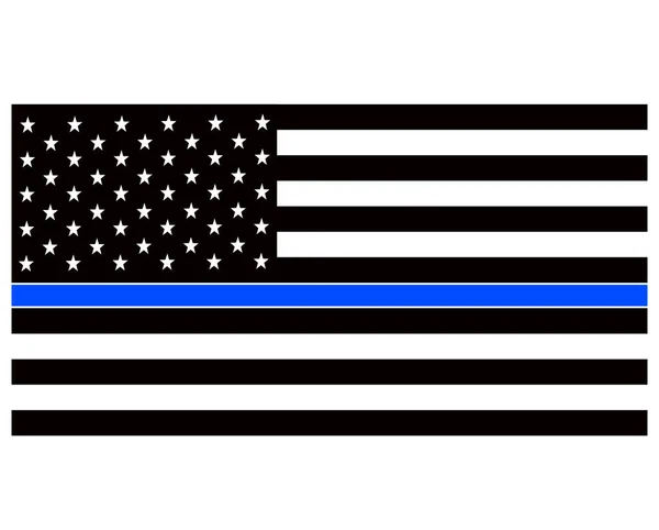 Amerikan polisi bayrağı. İnce mavi çizgi Amerikan polis bayrağı.