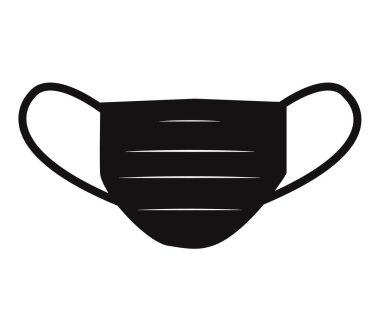 Beyaz arka planda diş hekimi maskesi simgesi. düz stil. Web sitesi tasarım, logo, uygulama, UI için dişçi maskesi simgesi. moda dişçi maskesi sembolü. dişçi maskesi işareti.