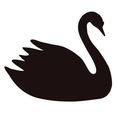 beyaz arka plan üzerinde siyah kuğu simgesi. düz tarzı. web sitesi tasarımı, logo, uygulama, Ui için kuğu simgesi. kuğu logosu. kraliyet kuğu işareti. 