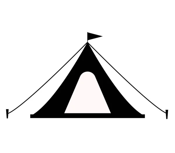 Icono de la tienda sobre fondo blanco. estilo plano. icono de la tienda turística para el diseño de su sitio web, logotipo, aplicación, interfaz de usuario. símbolo de camping tienda. signo de tienda . — Archivo Imágenes Vectoriales