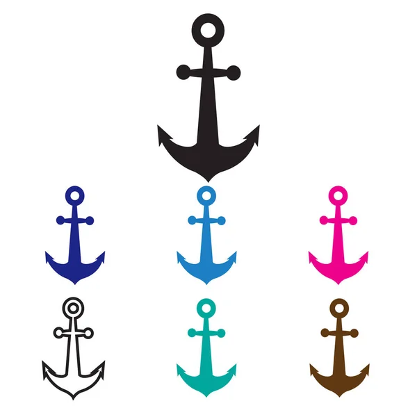 anchor icon on white background. flat style. nautical icon for your web site design, logo, app, UI. ship symbol.  boar anchor sign.