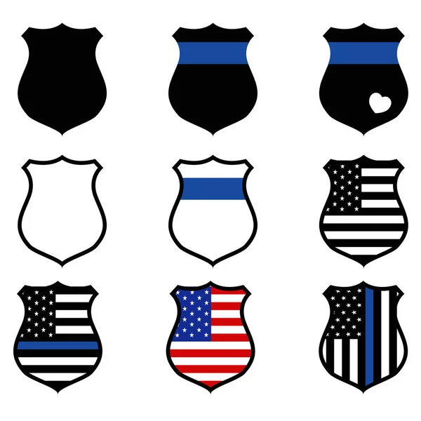 beyaz arka plan üzerinde polis kalkanı simgesi. düz tarzı. web sitesi tasarımı, logosu, uygulaması, Ui için polis rozeti simgesi. ince mavi çizgi sembolü. polis işareti. 