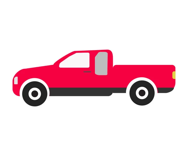 Icône de camionnette sur fond blanc. style plat. panneau rouge pick-up pour la conception de votre site Web, logo, application, interface utilisateur. thailand symbole de ramassage — Image vectorielle