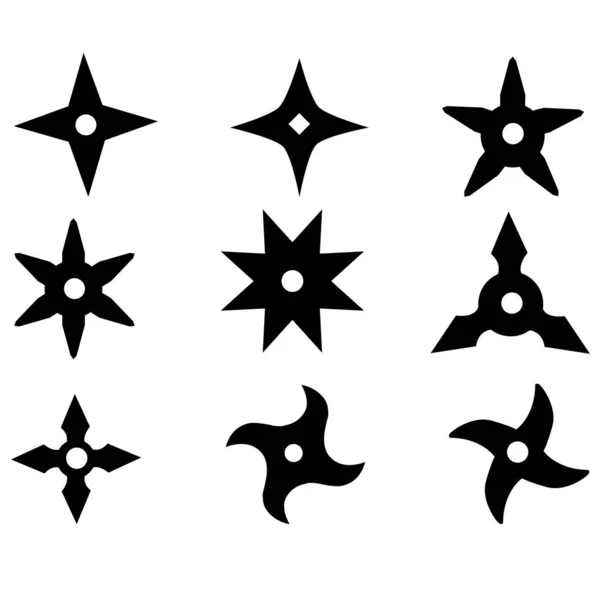 Ninja estrelas ícone no fundo branco. estilo plano. Ninja shuriken jogando ícone estrela para o seu web site design, logotipo, jogo, aplicativo, UI. Símbolo ninjas Shuriken. arma de signo de estrela . —  Vetores de Stock