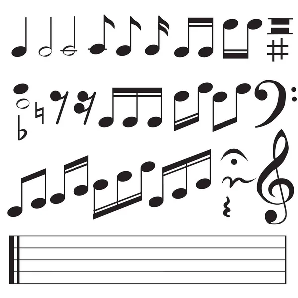 Icono de notas de música sobre fondo blanco. estilo plano. icono de notas de música para el diseño de su sitio web, logotipo, aplicación, interfaz de usuario. conjunto de nota musical . — Archivo Imágenes Vectoriales