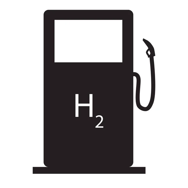 Ikona čerpací stanice vodíku na bílém pozadí. plochý styl. ikona vodíkové pumpy pro návrh vašeho webového serveru, logo, aplikace, UI. Na symbol H2 Station. symbol vodíkové pumpy. — Stockový vektor