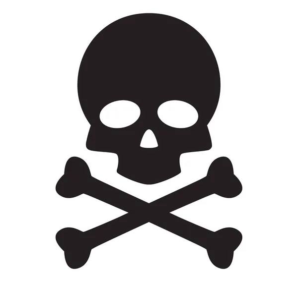 Totenkopf und Kreuzknochen-Symbol auf weißem Hintergrund. flachen Stil. Schädel-Design-Symbol für Ihre Website-Design, Logo, App, ui. Gefahrensymbol. Giftzeichen. — Stockvektor