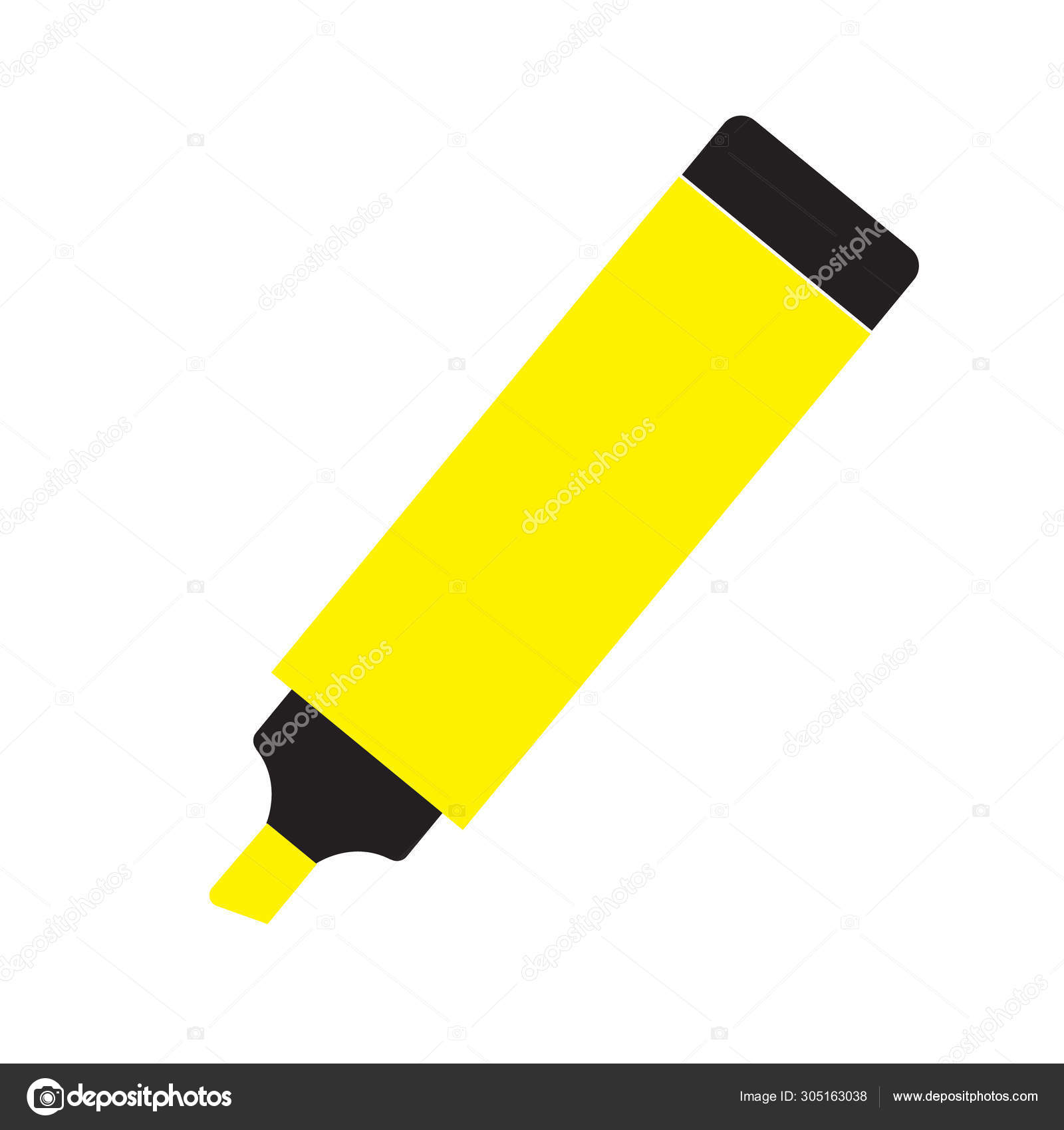 Highlighter glyph icon on white flat style