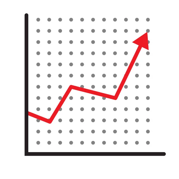 Ícone gráfico tendência para cima. sinal de lucros em fundo branco. estilo plano. Sinal de acções. crescimento progresso ícone de seta vermelha para o seu web site design, logotipo, aplicativo, UI. símbolo gráfico de linha . — Vetor de Stock