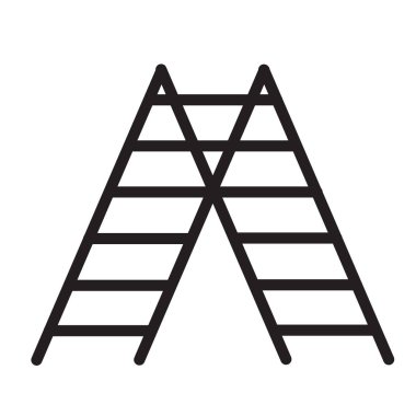 beyaz arka plan üzerinde merdiven simgesi. düz tarzı. web sitesi tasarımı, logo, uygulama, Ui için çift merdiven simgesi. çift merdiven sembolü. merdiven işareti. 