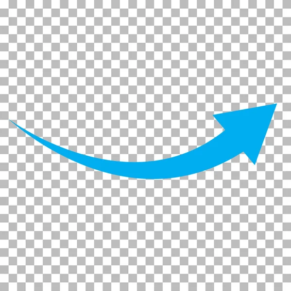 saydam arka planda mavi ok simgesi. düz tarzı. ok logo kavramı. web sitesi tasarımı, logo, uygulama, Ui için ok simgesi. ok yön sembolüni belirtir. kavisli ok işareti