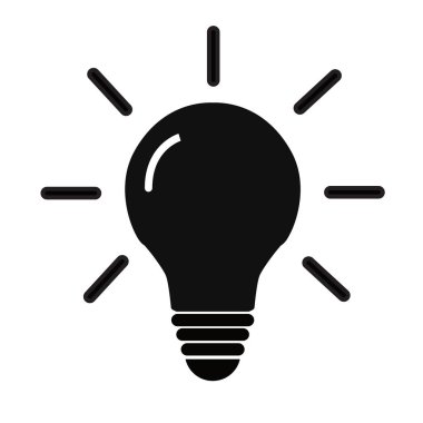 beyaz arka plan üzerinde ampul simgesi. düz tarzı. Web sitesi tasarımı, logo, uygulama, Ui için ampul lamba simgesi. lamba sembolü. fikir işareti. 
