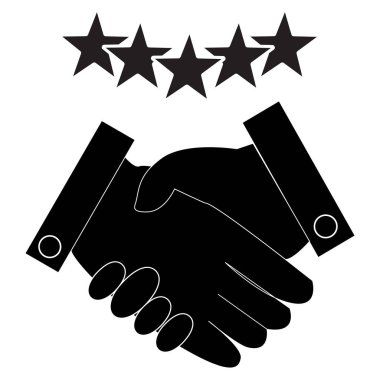 beyaz arka plan üzerinde ortaklık simgesi. düz tarzı. mükemmel kaliteli performans el sıkışma konsepti. En iyi hizmet için memnuniyeti. adanmışlık işareti. 