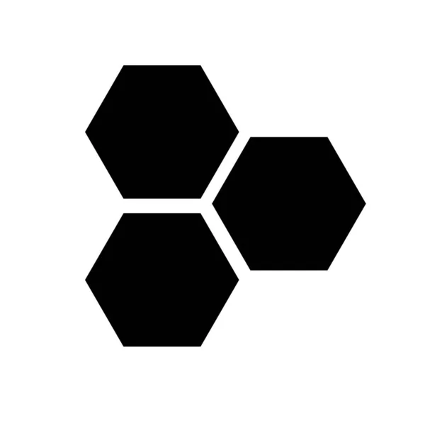 Beyaz arkaplanda bal peteği simgesi. Düz stil. Web siteniz için üç altıgen hücre simgesi, logo, uygulama, Ui. Üç altıgen hücre sembolü. bal peteği işareti. — Stok Vektör