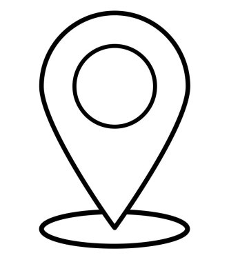 Beyaz arkaplanda iğne simgesi. Düz stil. Web sitenizin tasarımı, logosu, uygulaması, Ui için yön bulma simgesi. İşaret sembolü. konum işareti. 