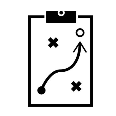 Beyaz arka planda stratejik planlama simgesi. Düz stil. Web sitesi tasarımınız için strateji simgesi, logo, uygulama, Ui. Projen için strateji simgesi. strateji ince çizgi işareti. 