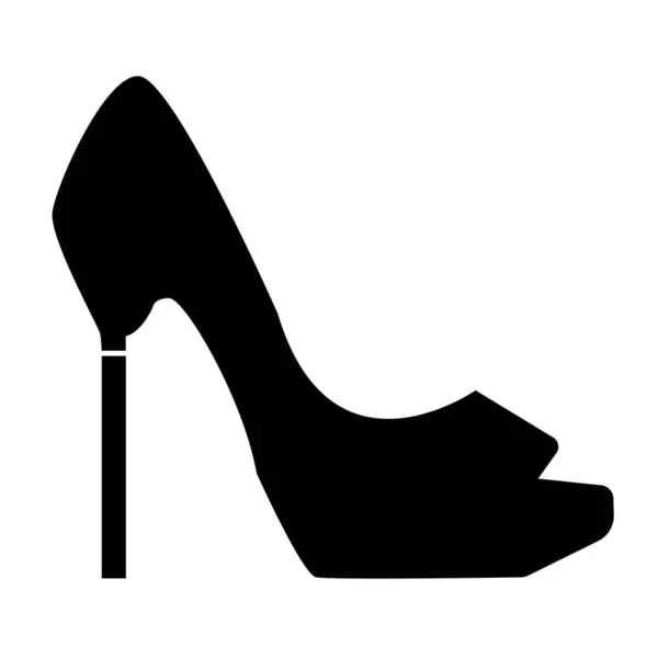 Высокий Каблук Насоса Значок Обуви Белом Фоне Плоский Стиль Символ — стоковый вектор