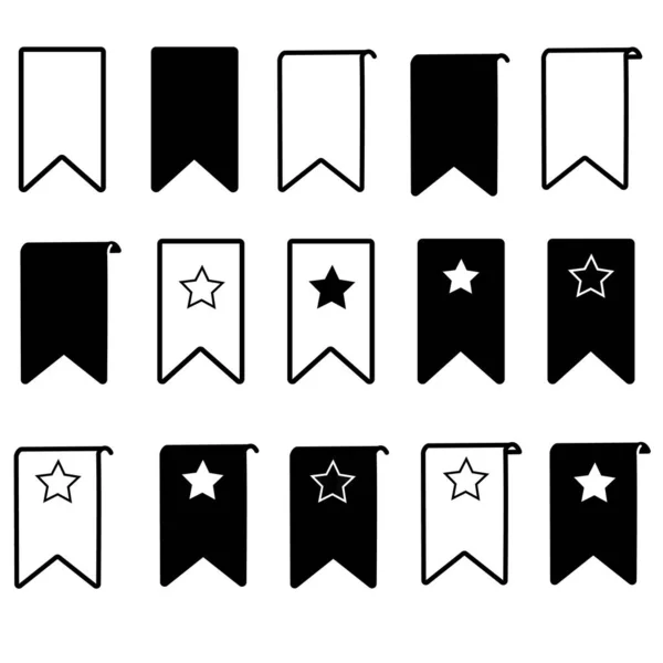 Значок Закладок Білому Тлі Плоский Стиль Чорна Піктограма Закладок Дизайну — стоковий вектор
