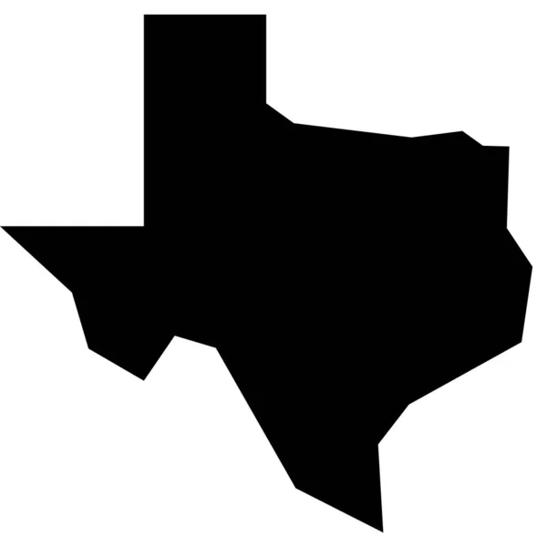 Teksańska Ikona Mapy Białym Tle Znak Stanu Teksas Mapa Stanu — Wektor stockowy