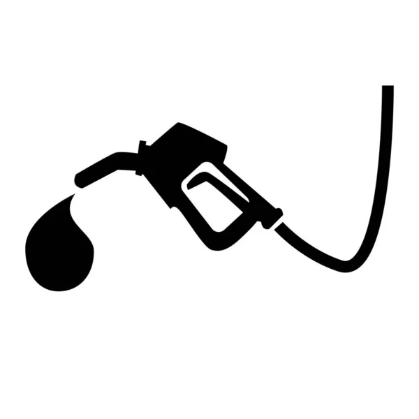 Gasoline Pump Nozzle Sign Gas Station Icon Flat Style — Stock Vector