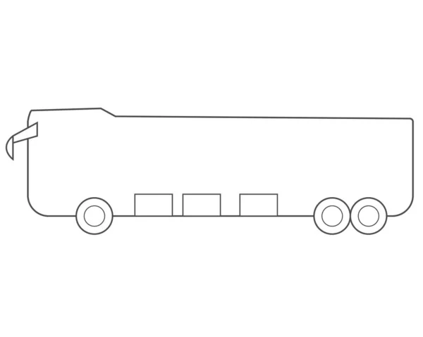 Bus Outline Icon White Background Retro Bus Sign Transportation Symbol — Stock Vector