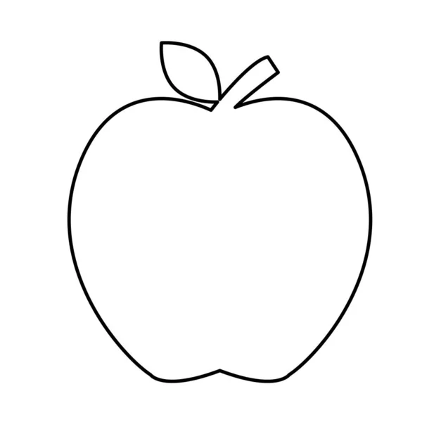 Apple Outline Shape Icon White Background Apple Sign — Stock Vector