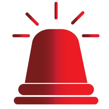 Beyaz arka planda acil durum siren simgesi. Düz stil. İnternet siteniz için polis alarm simgesi, logo, uygulama, UI. Ambulans alarmı sembolü. uyarı işareti.