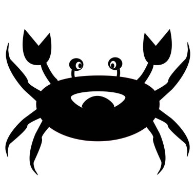 Yengeç silueti işareti. Beyaz arkaplanda yengeç simgesi. Yengeç logosu.