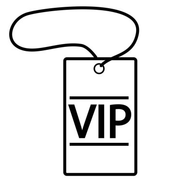 Beyaz arka planda VIP yaka etiketi var. VIP etiketiyle şarkı söyle. Düz stil. VIP sembolü.