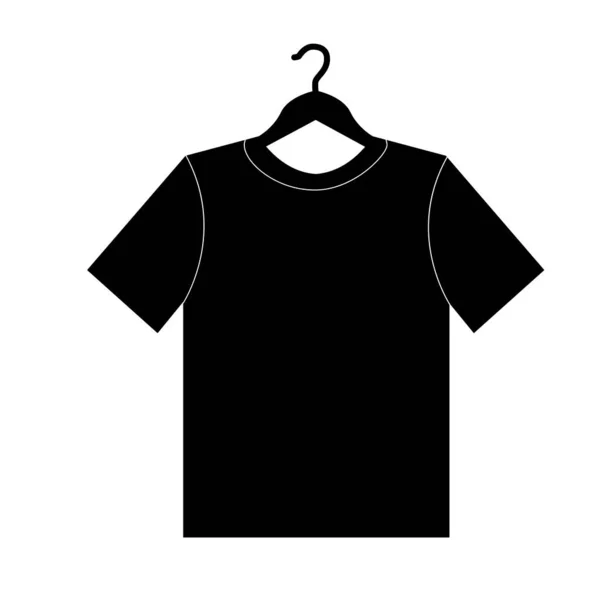 Tshirt Hanger Icoon Witte Achtergrond Kleding Teken Kleding Symbool Vlakke — Stockvector