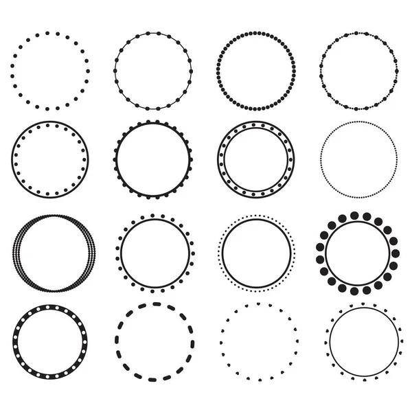 Круг Кадров Белом Фоне Система Рамок Знак Монограммы Круга Плоский — стоковый вектор