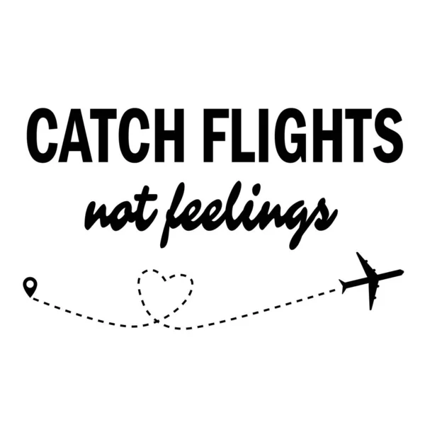Catch Flights Feelings White Background Flat Style Trip Adventure Concept — Stock Vector