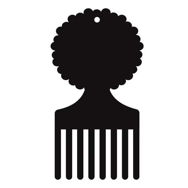 Beyaz arkaplanda afro seçim simgesi. Afro saç fırçası işareti. Afro tarak sembolü. düz biçim. 
