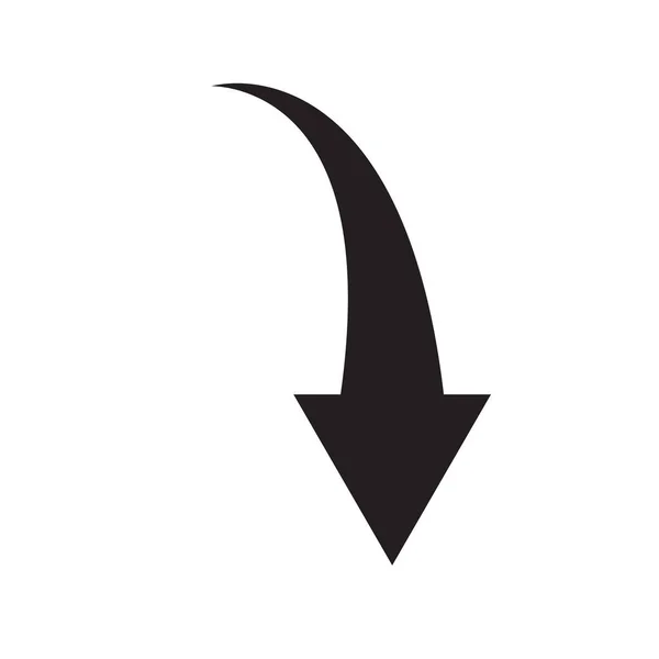 Ícone Seta Para Baixo Fundo Branco Sinal Seta Preta Símbolo — Vetor de Stock