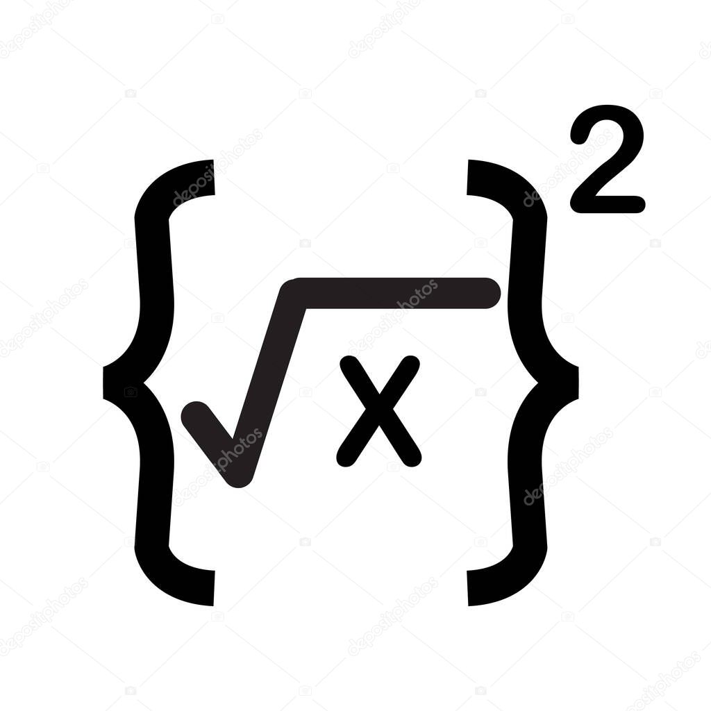 math formula icon on white background. formula I symbol. math formula sign. flat style.