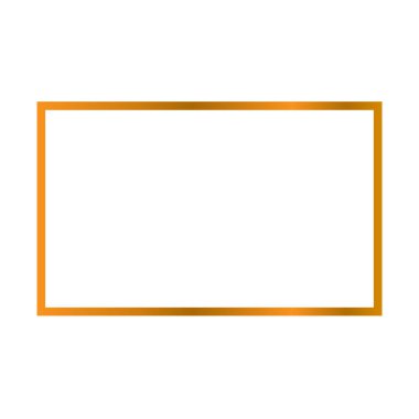 Beyaz arka planda altın fotoğraf çerçevesi. Düz stil. gerçekçi altın fotoğraf çerçevesi.