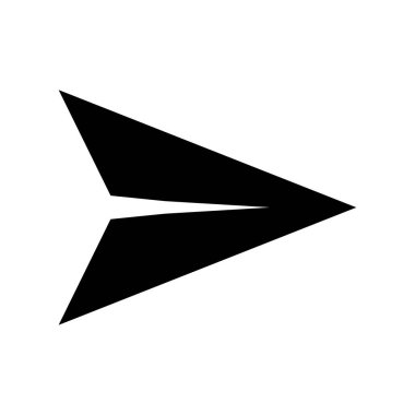 Beyaz arkaplanda mesaj simgesi gönder. Düz stil. Kağıt uçak işareti. İleti sembolü gönderiliyor.