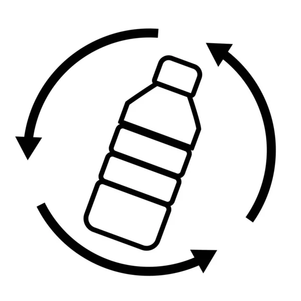 Reciclaje Residuos Botellas Plástico Sobre Fondo Blanco Reciclar Logotipo Plástico — Archivo Imágenes Vectoriales