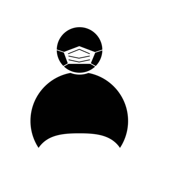 Osoba Ochranné Chirurgické Masky Ikona Bílém Pozadí Ikona Osoby Masce — Stockový vektor