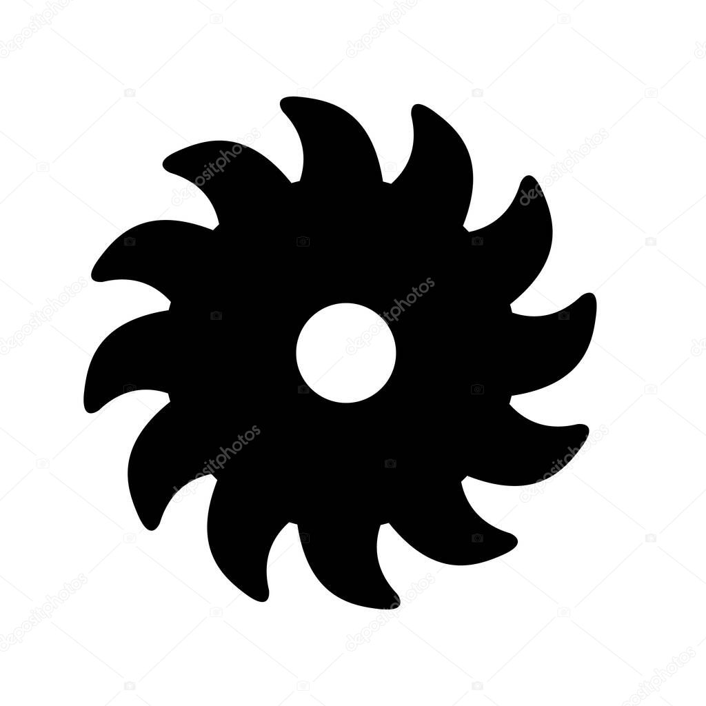Saw blade icon on white background. flat style. wood saw blade sign.