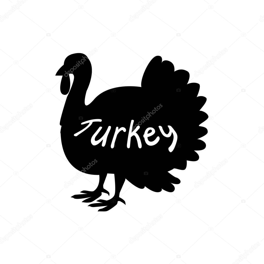 thanksgiving turkey icon on white background. turkey sign. turkey day symbol. flat style.