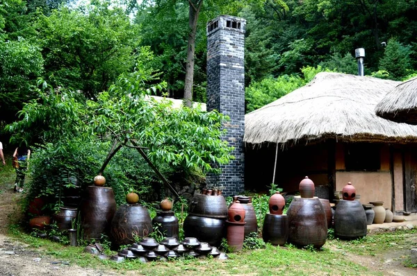 Una Foto Única Aldea Coreana Casa Pueblo Casa Tradicional Coreana — Foto de Stock